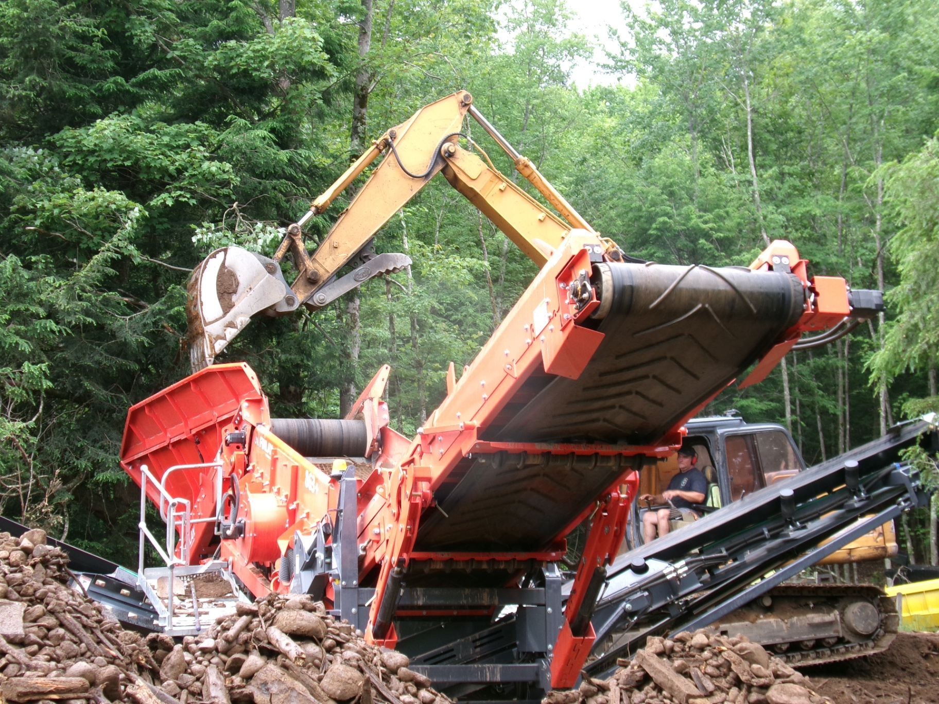 Loading the screener with raw material